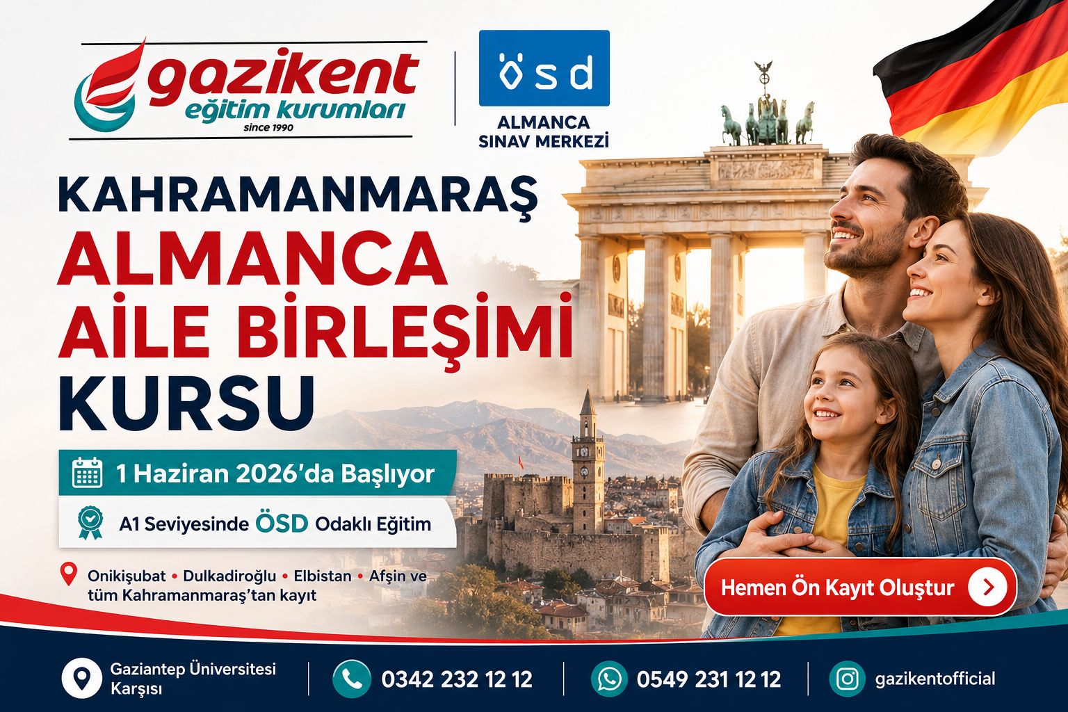 Kahramanmaraş Almanca Aile Birleşimi Kursu | A1 Almanca Kursu ve ÖSD Hazırlık